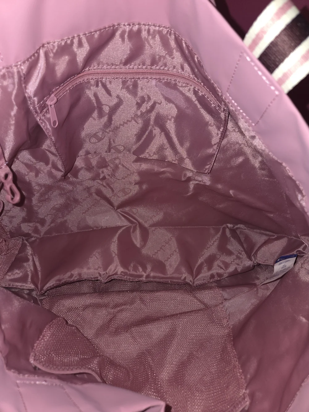 Champion Pink Tote Bag with Striped Handles